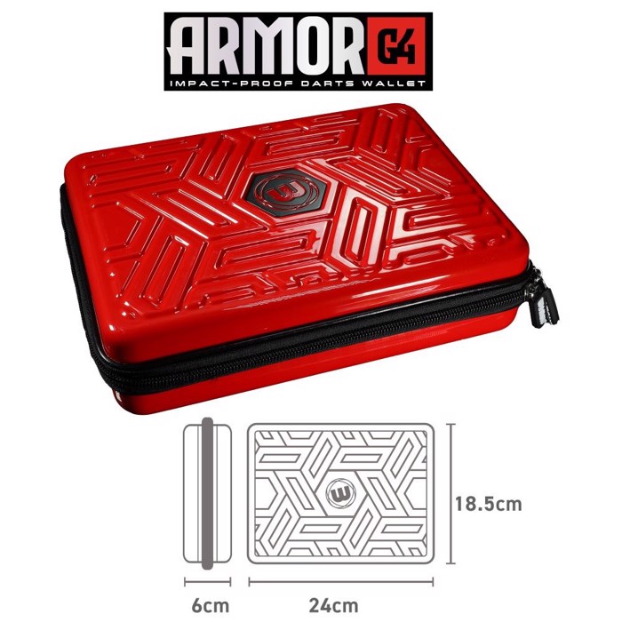 Winmau Armor G4 dart case rød t/ 12 pile